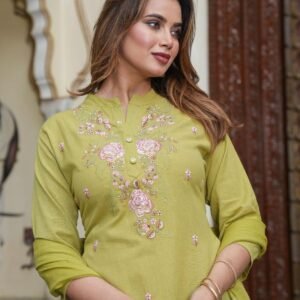 Khadi Cotton Embroidery Suit and Khadi  Dupatta Set