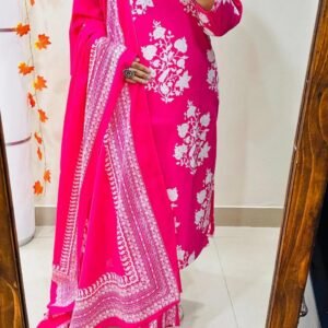 Pure fine Cotton fabric Sequence Work Kurti with Pant with cotton Dupatta